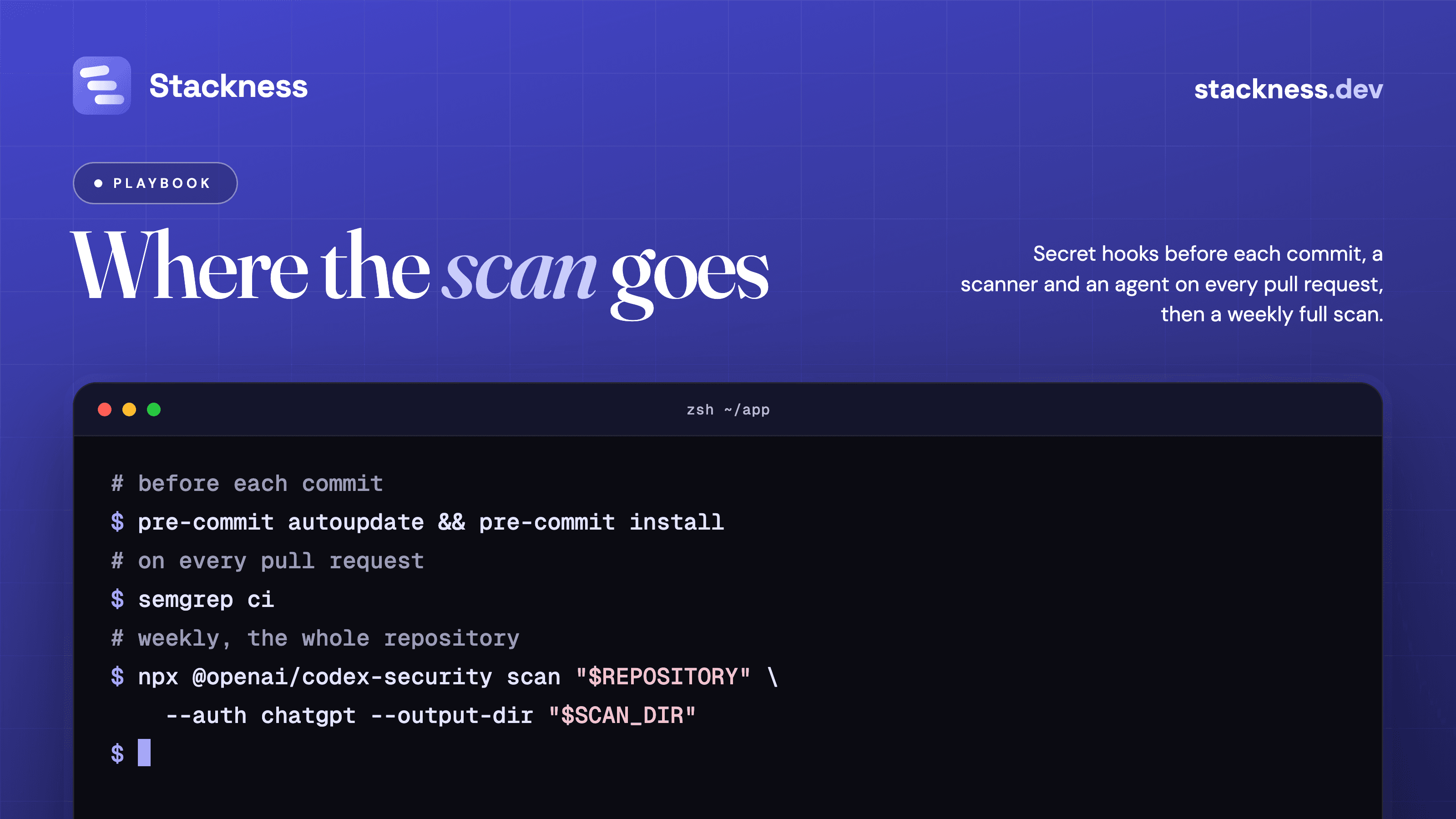 Can a coding agent find vulnerabilities in your codebase? Where the security pass goes: pre-commit, pull request or schedule