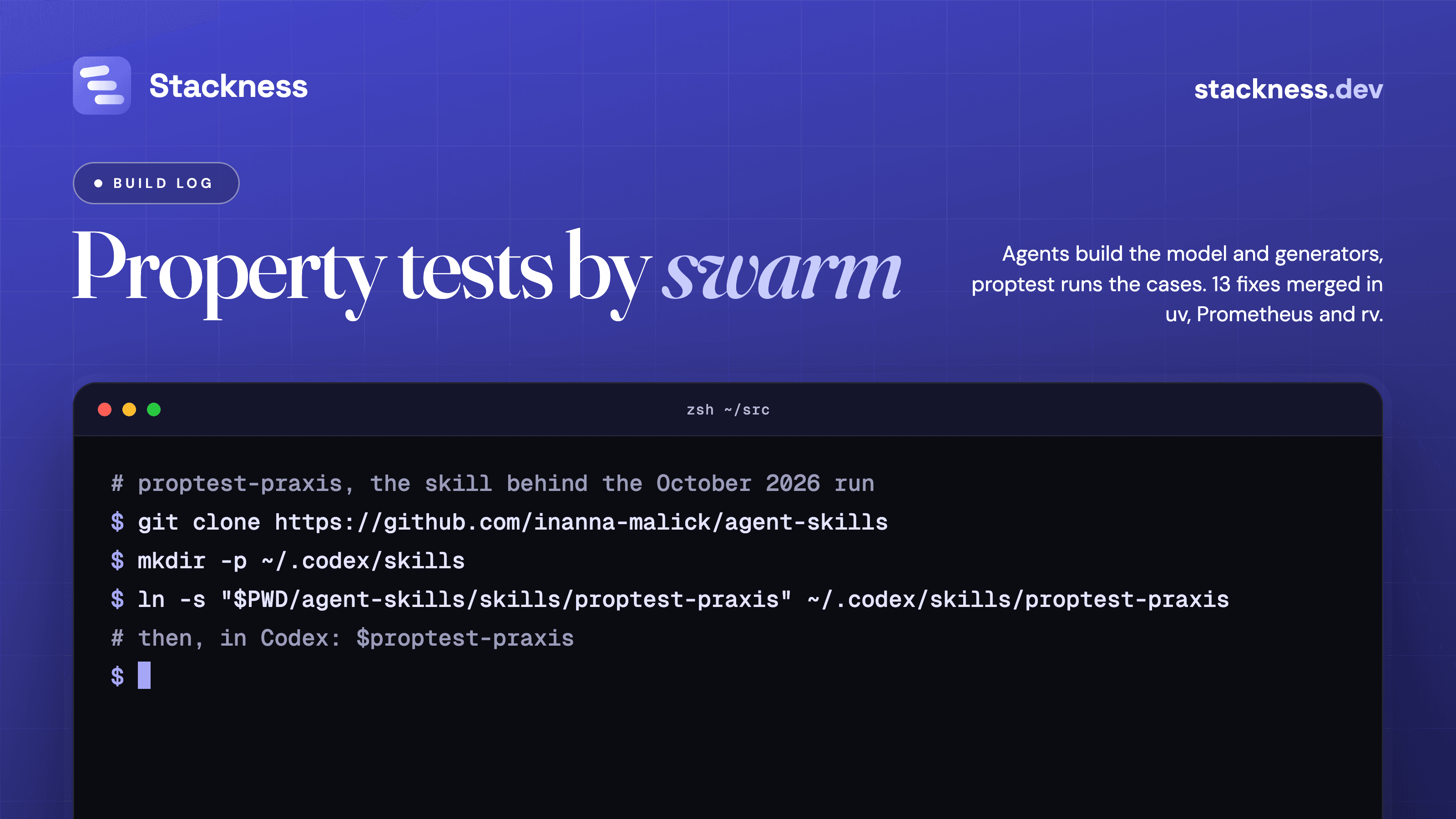 Property testing with AI agents: the swarm run behind 13 merged fixes in uv, Prometheus and rv